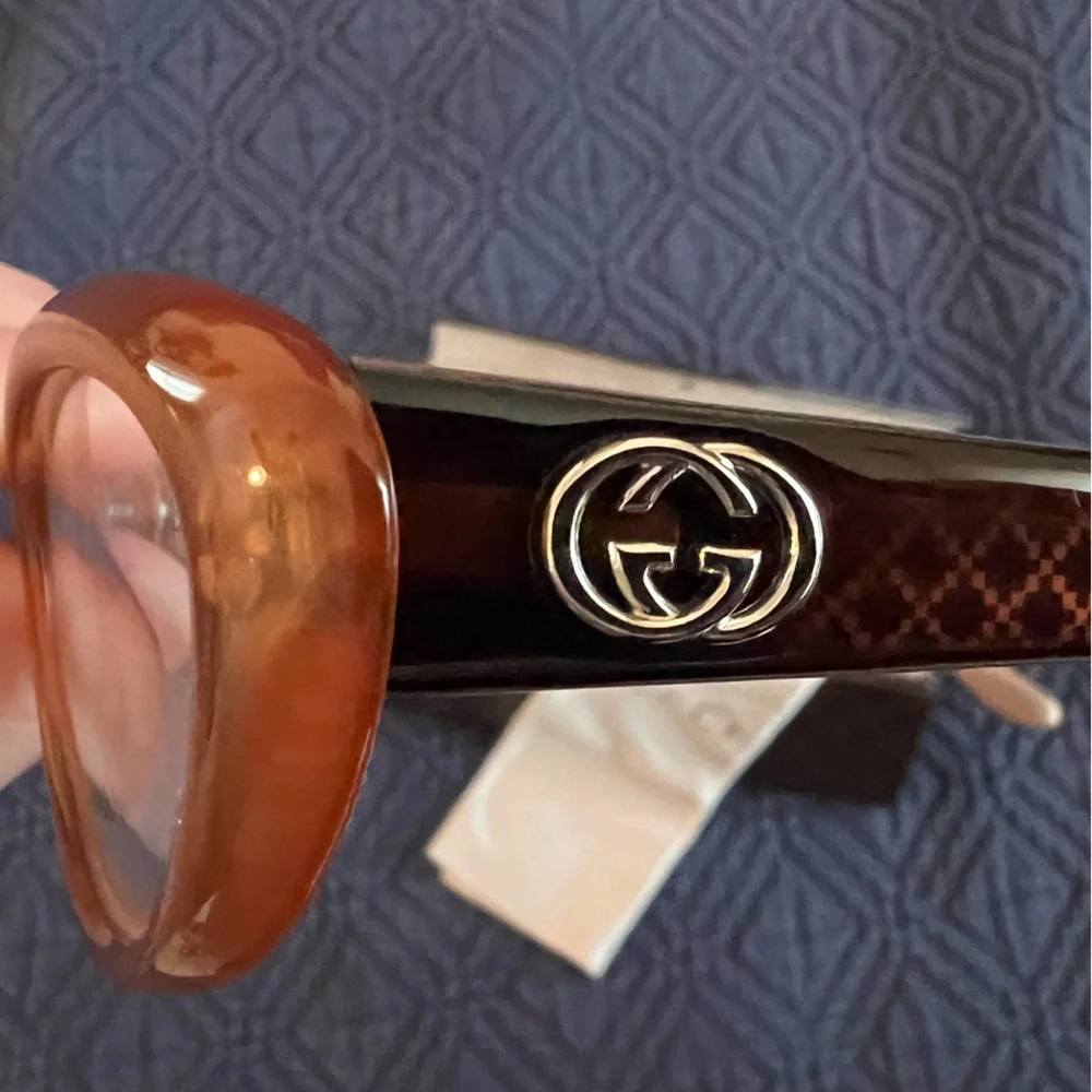 💃🏼 New Authentic Gucci Full Rim Butterfly / Cat Eye Brown Frames 3566 WD1 140 - Picture 3 of 16